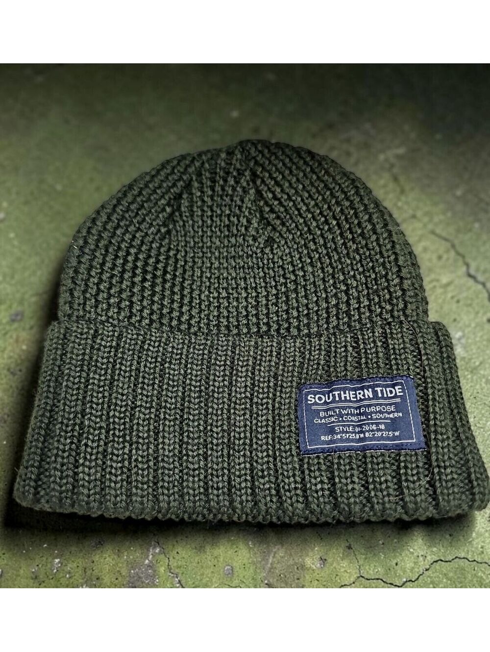 Southern Tide Olive Green Knit Beanie Hat – Built With Purpose - Like New